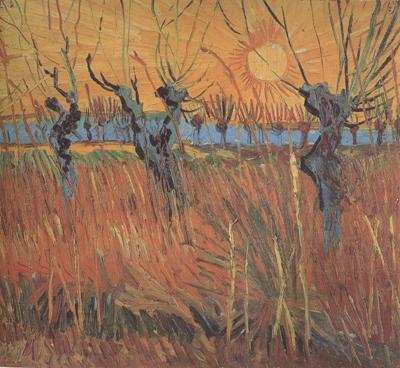Vincent Van Gogh Willows at Sunset (nn04) China oil painting art